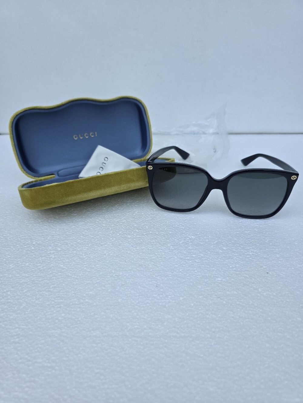 Gucci NEW GG0022S Black Sunglasses with Dark Gray Lenses